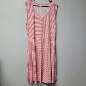 Lularoe Dress Sleeveless Striped‎ Pink Womens 3XL Long Summer Plus Size Pockets